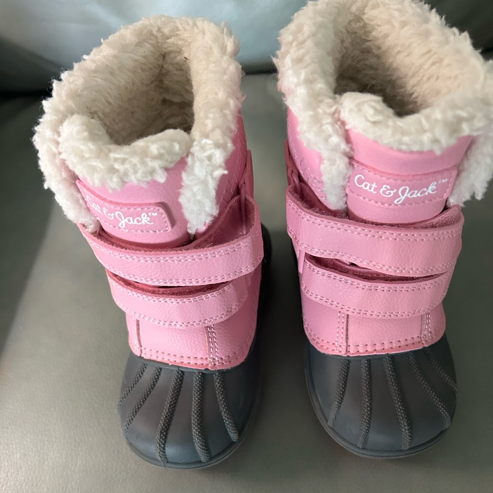 Cat & Jack Pink and Gray Snow Boots